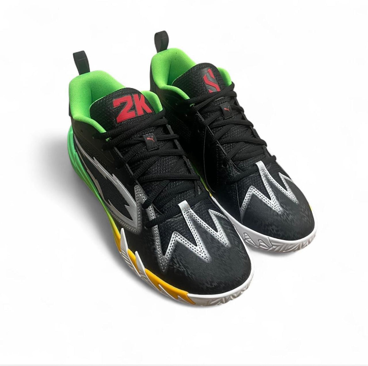 309841-01 Puma Scoot Zeros 2 PUMA Black-Fluro Green