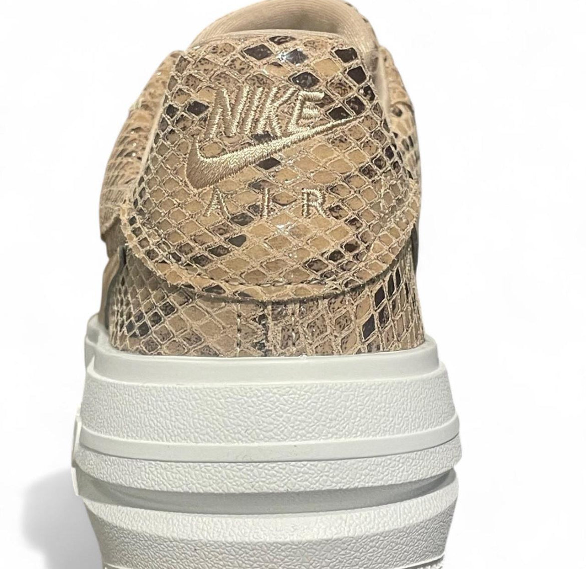 FJ4965-200 Nike Air Force 1 PLT.AF.ORM (Womens) ‘Brown Snakeskin Print’ (2023)