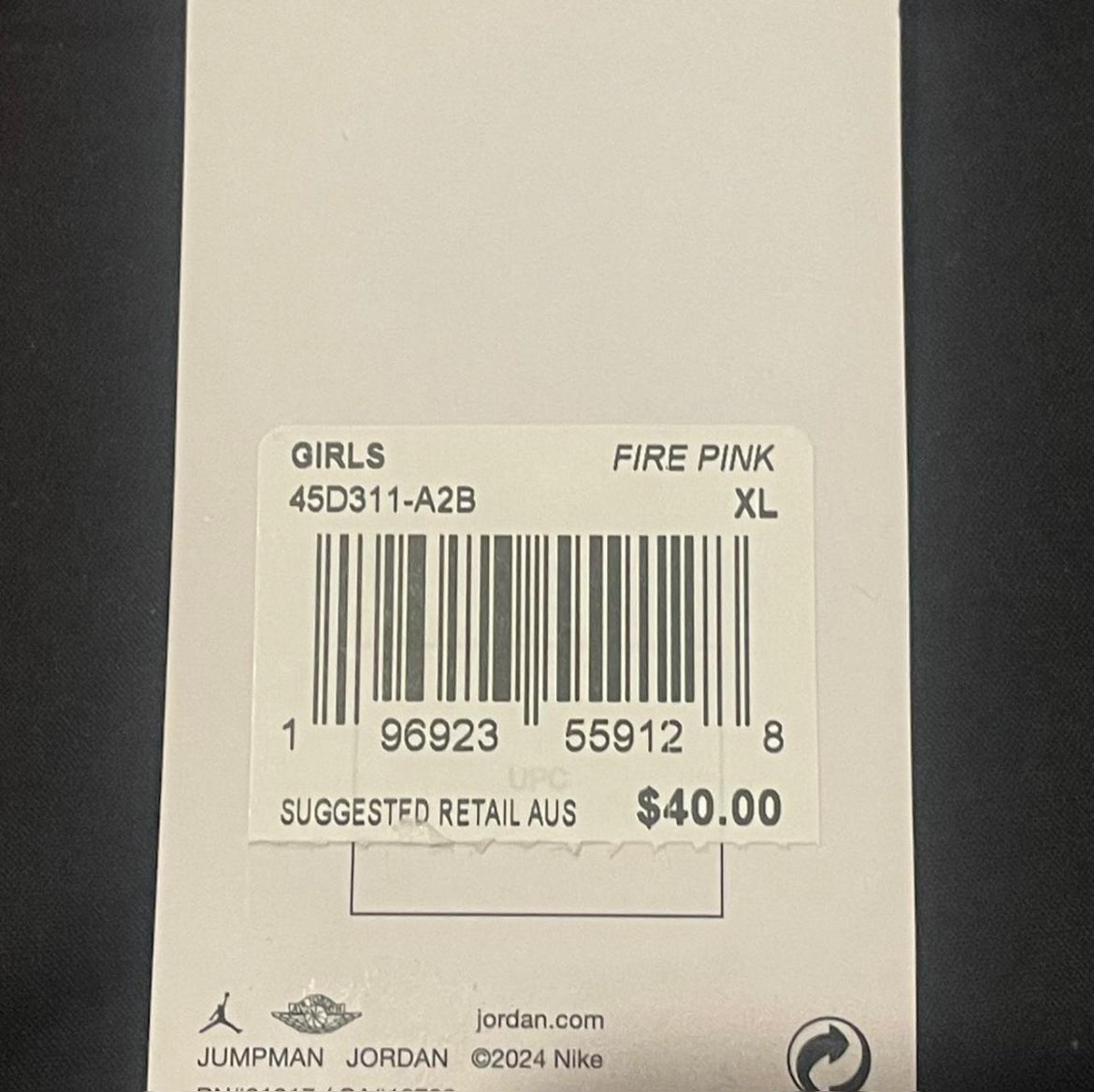 45D311-A2B Jordan Jumpman Brooklyn Essentials Tee (Womans) ‘Fire Pink’