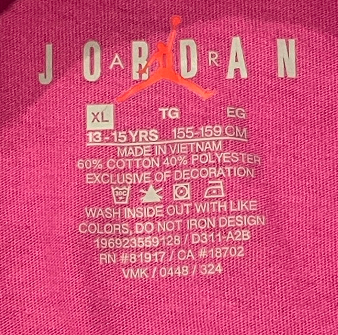 45D311-A2B Jordan Jumpman Brooklyn Essentials Tee (Womans) ‘Fire Pink’