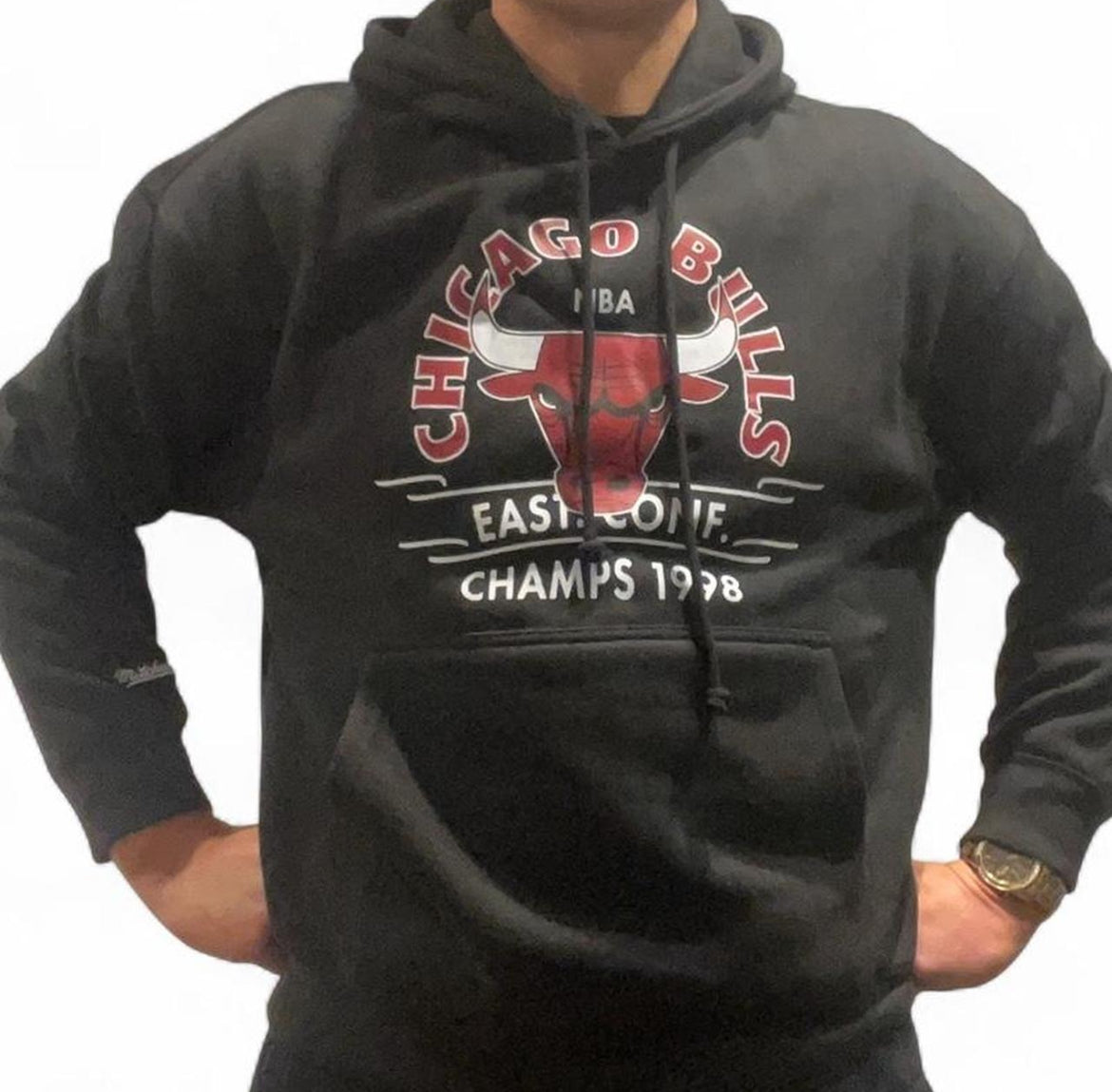 Mitchell & Ness Fleece Hoody ‘Chicago Bulls East. Conf. Champs 1998-Black’ (2024) MNCG2358