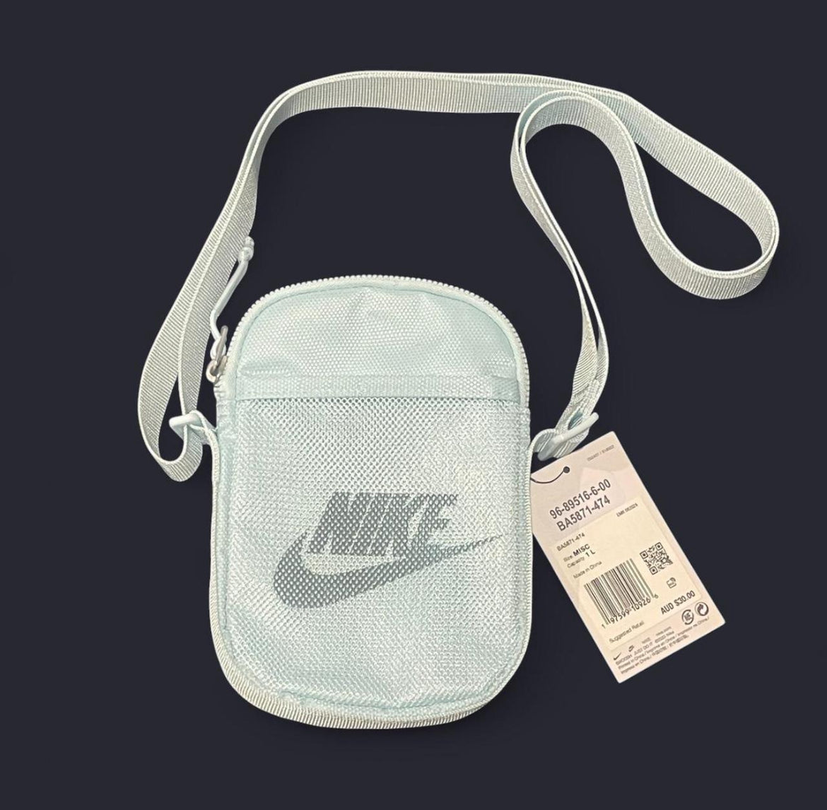 BA5871-474 Nike Heritage Crossbody Bag ‘Glacier Blue’ (2024)