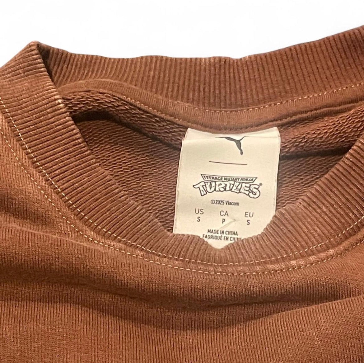 630100-65 PUMA x TMNT Relaxed Graphic Crewneck Sweater ‘Chocotart’ (2025)