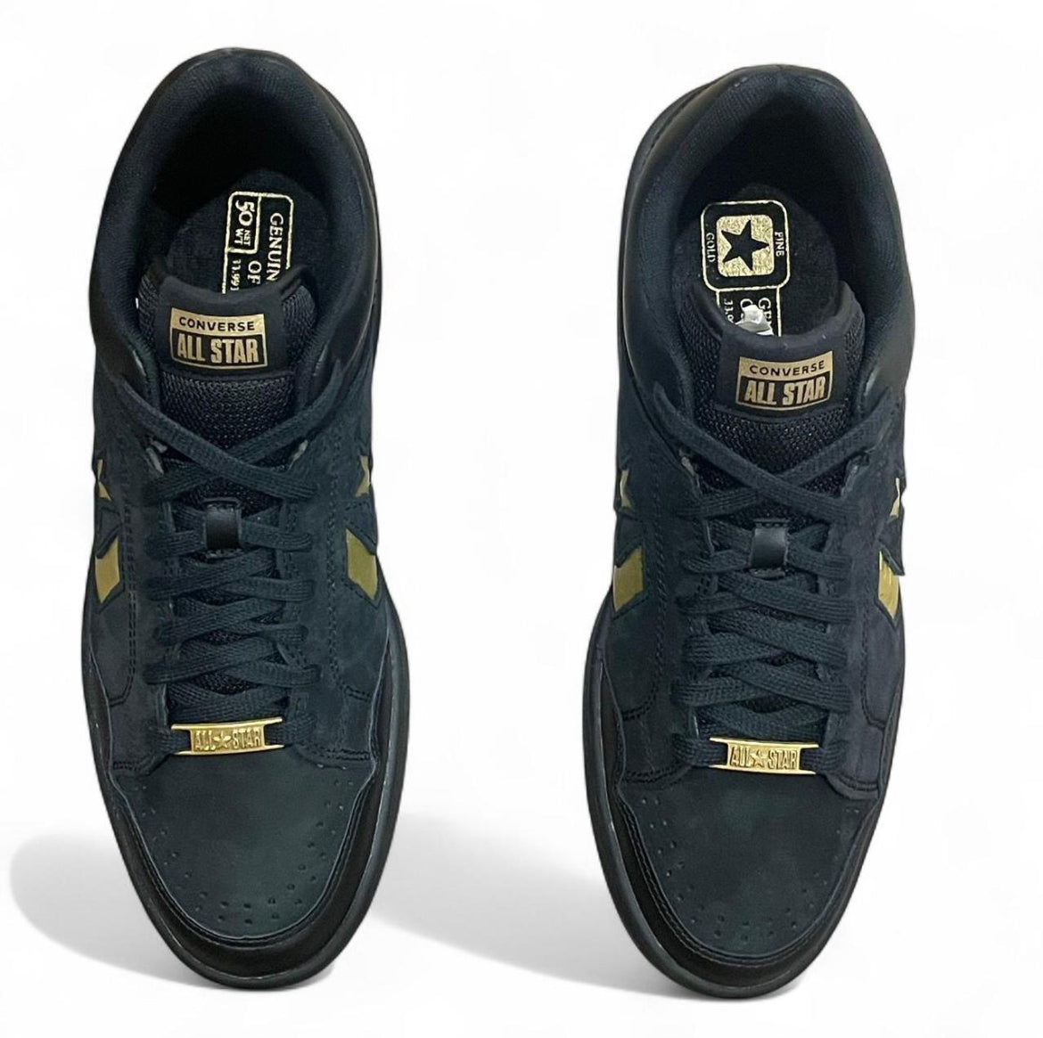 A12036C Converse Weapon Low Top OX
‘FOOT LOCKER 5OTH ANNIVERSARY'
Black/Gold/Black