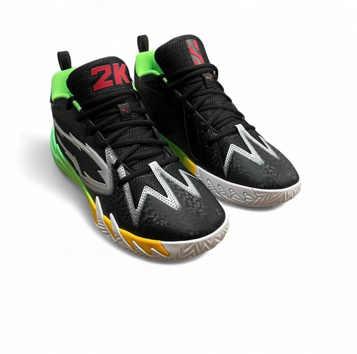 309841-01 Puma Scoot Zeros 2 PUMA Black-Fluro Green