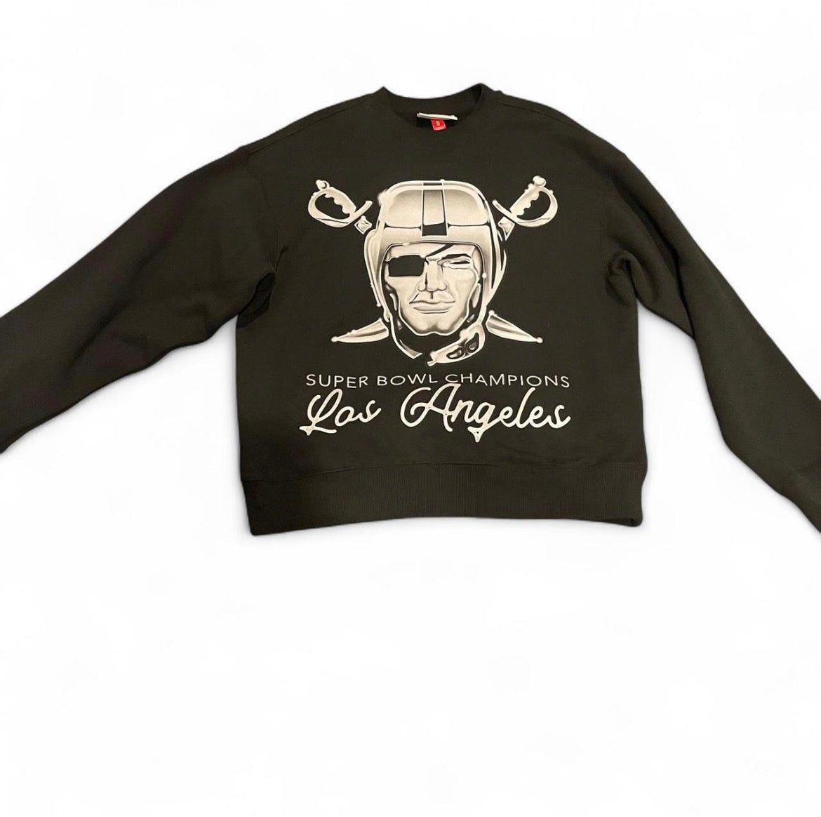 MNLR2108-920 Mitchell & Ness NFL LA Raiders Superbowl Champions Crewneck Sweater ‘Black White’ (2024)