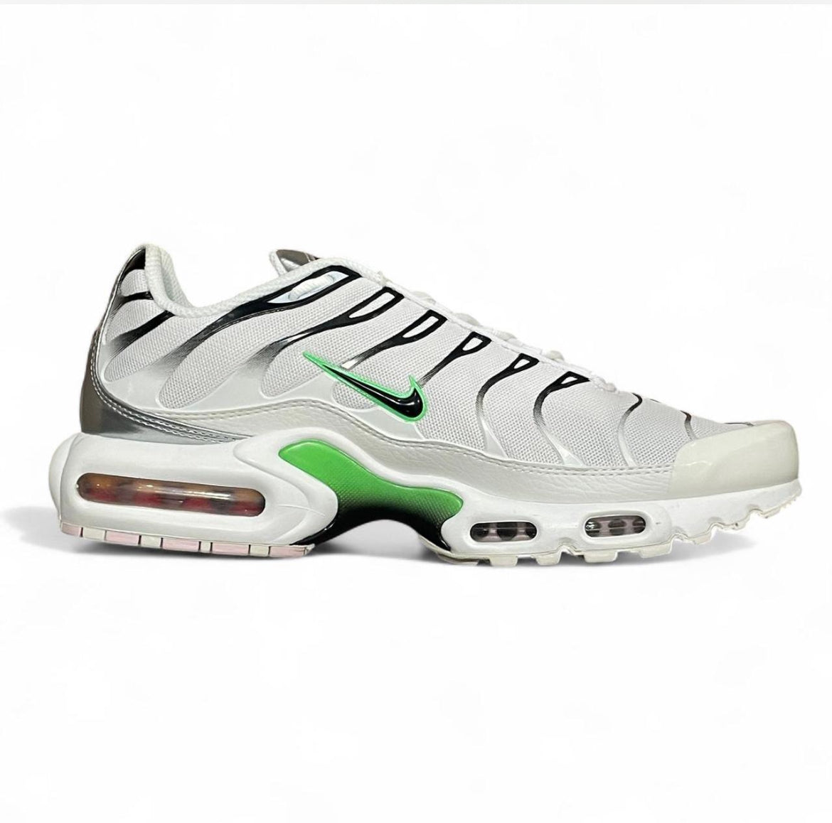 DN6997-100 Nike Air Max Plus TN (Womens) ‘White Neon Metallic Silver’ (2021)