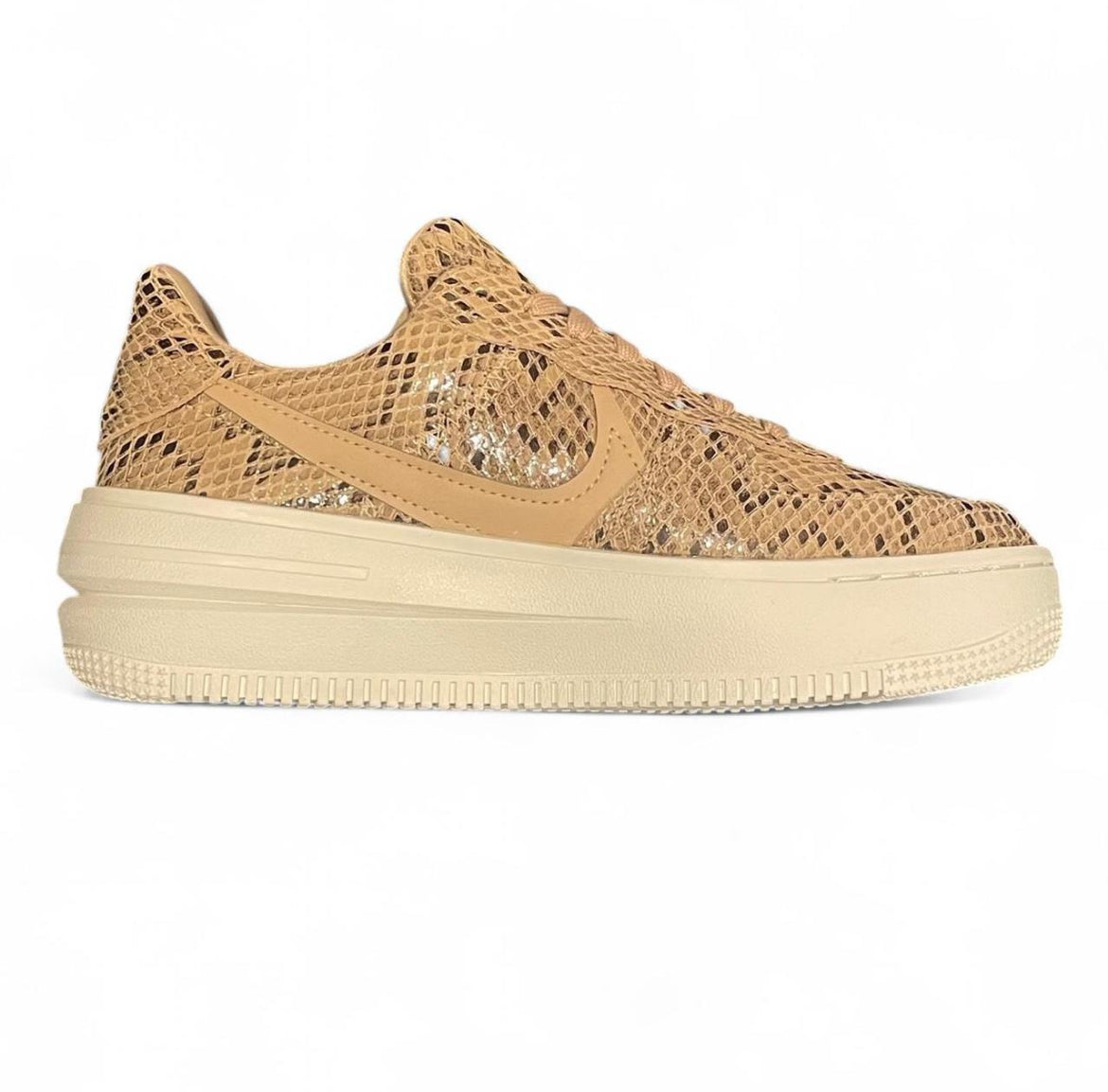 FJ4965-200 Nike Air Force 1 PLT.AF.ORM (Womens) ‘Brown Snakeskin Print’ (2023)