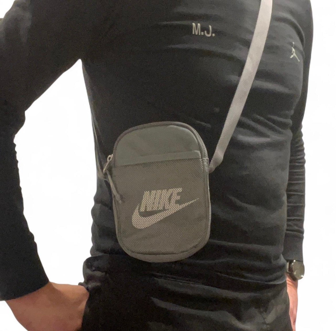 BA5871-084 Nike Heritage Cross-Body Bag ‘Smoke Grey Summit White’ (2024)
