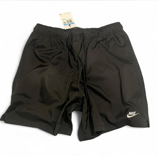 FN3307-010 Nike Club Woven Flow Shorts ‘Black/White Branding’ (2024)
